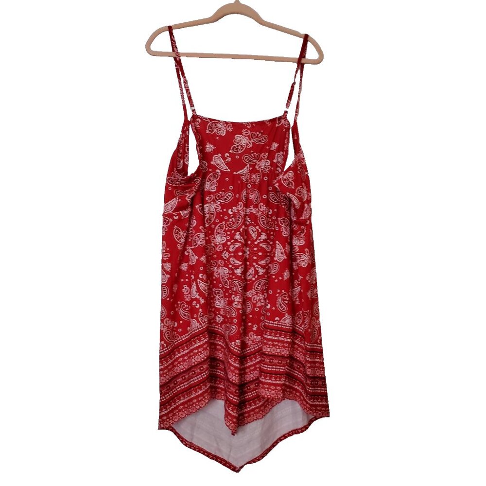 Women's Dress Red Bandana Hankie Hem Dress Junior Size 3X No Boundaries - Picture 7 of 9